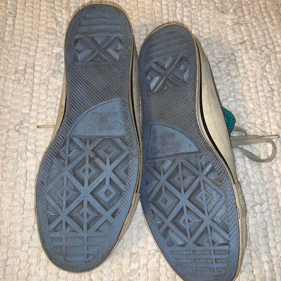 VINTAGE MADE IN USA CONVERSE CHUCK TAYLOR SNEAKERS TURQUOISE MEN 5 WOMEN 7 - Picture 2 of 4